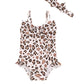 Mioglrie Toddler Baby 3T Swimsuit Girl 4T Bathing Suit Girls One Piece Swimwear Leopard Print Summer Beach Swim Suit