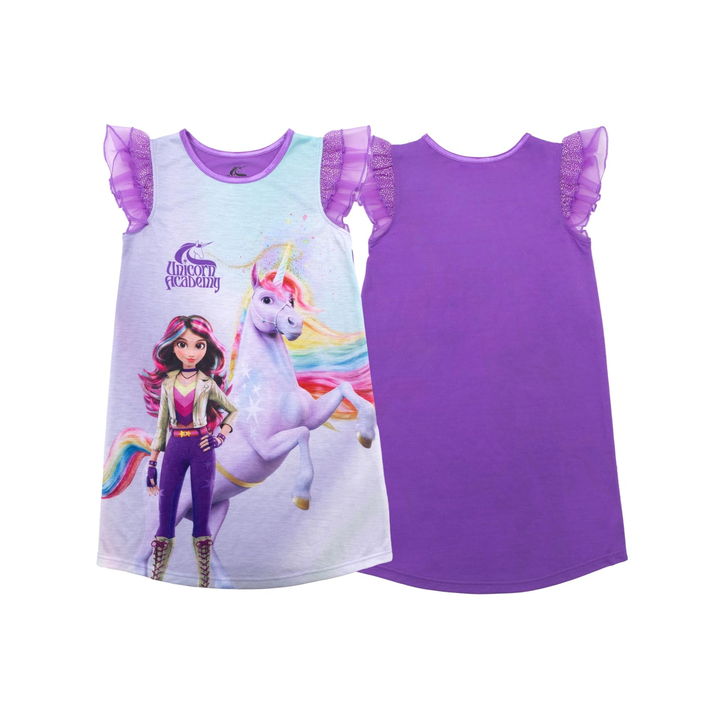 Unicorn Academy Girls Nightgown, Soft & Cute Pajamas for Kids, Unicorn Buddy, 4