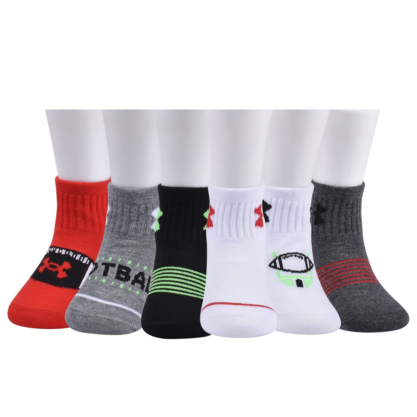 Under Armour Baby Boys Multi Pack Longest Yard Essentials Quarter Sock, Multi, 2T-4T