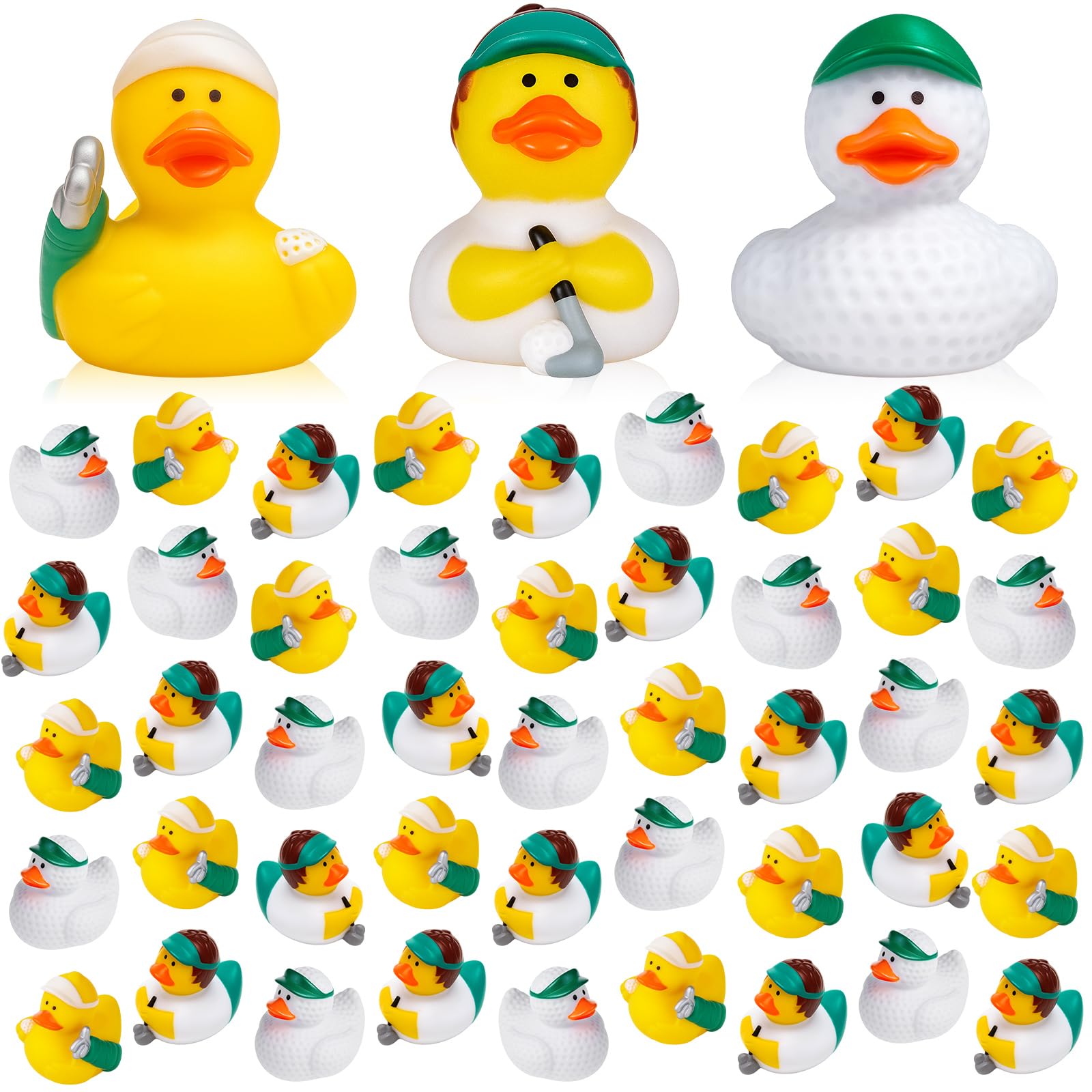Deekin Rubber Ducks 2 Inch Bulk Sport Party Favors for Team Events Decorations Birthday Party Supplies Club Player Gift(24 Pcs,G