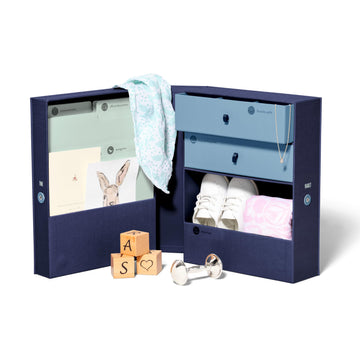 Savor | Personalized Baby Keepsake Organizer Box | Customizable Fabric Bound Acid-Free Modern Minimalist Newborn Memory Box With