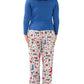 Nite Nite Munki Munki Women'S Ls Tee And Pant Jersey Pj Set, Snoopy Holiday Cheer, Xx-Large