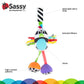 Sassy Boppin Birdie | Developmental Plush Toy for Early Learning | High Contrast | Attaches to Baby Gear for Travel | for Ages N