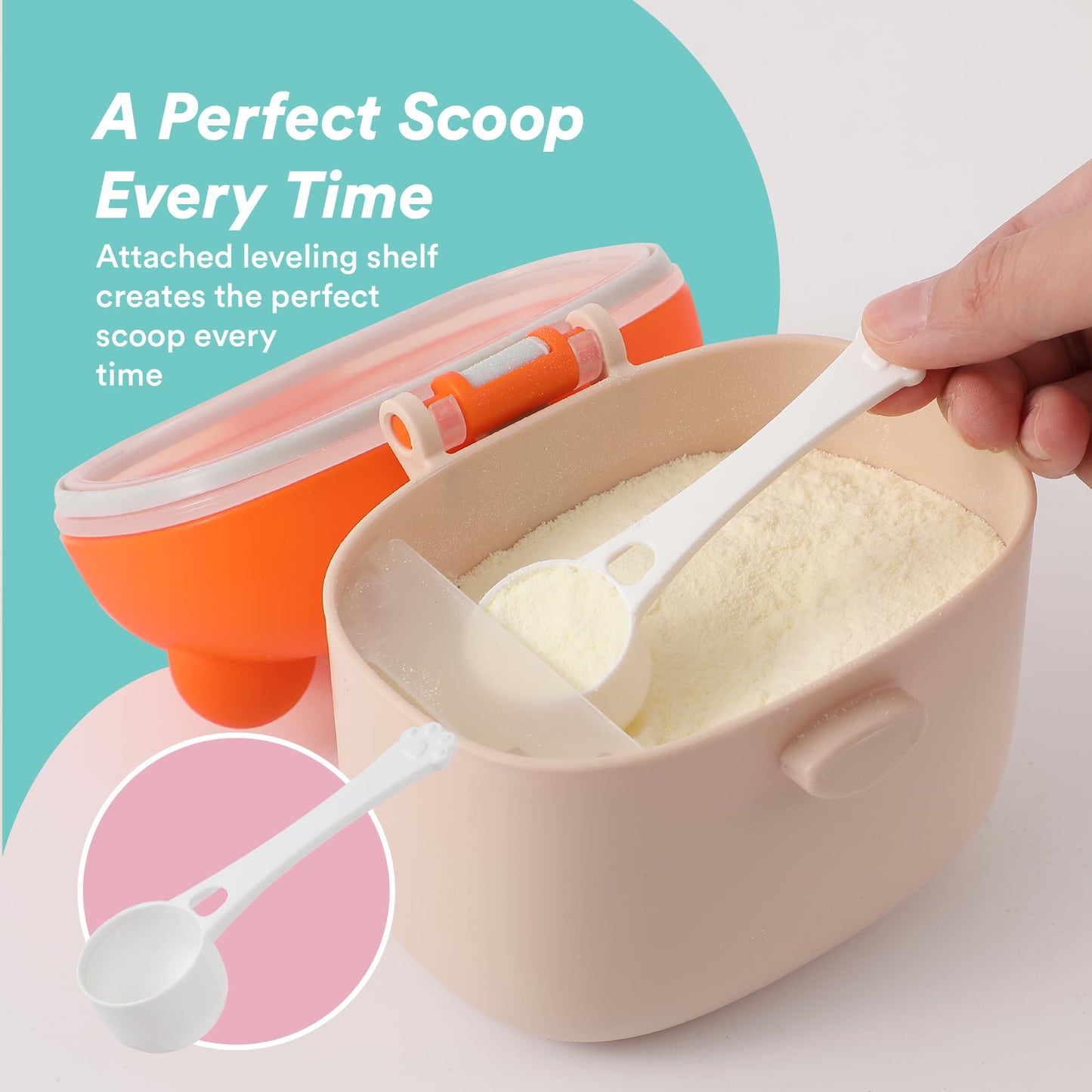 Liname Milk Formula Container - Powdered Milk And Baby Formula Dispenser, Baby-Safe Bpa-Free Travel Food Storage With Strap Hand