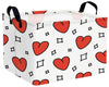 BOOHIT Valentines Day Basket for Kids Heart Shaped Empty Storage Bins for Gifts with Handles Room Decor (Diamond Red Love)