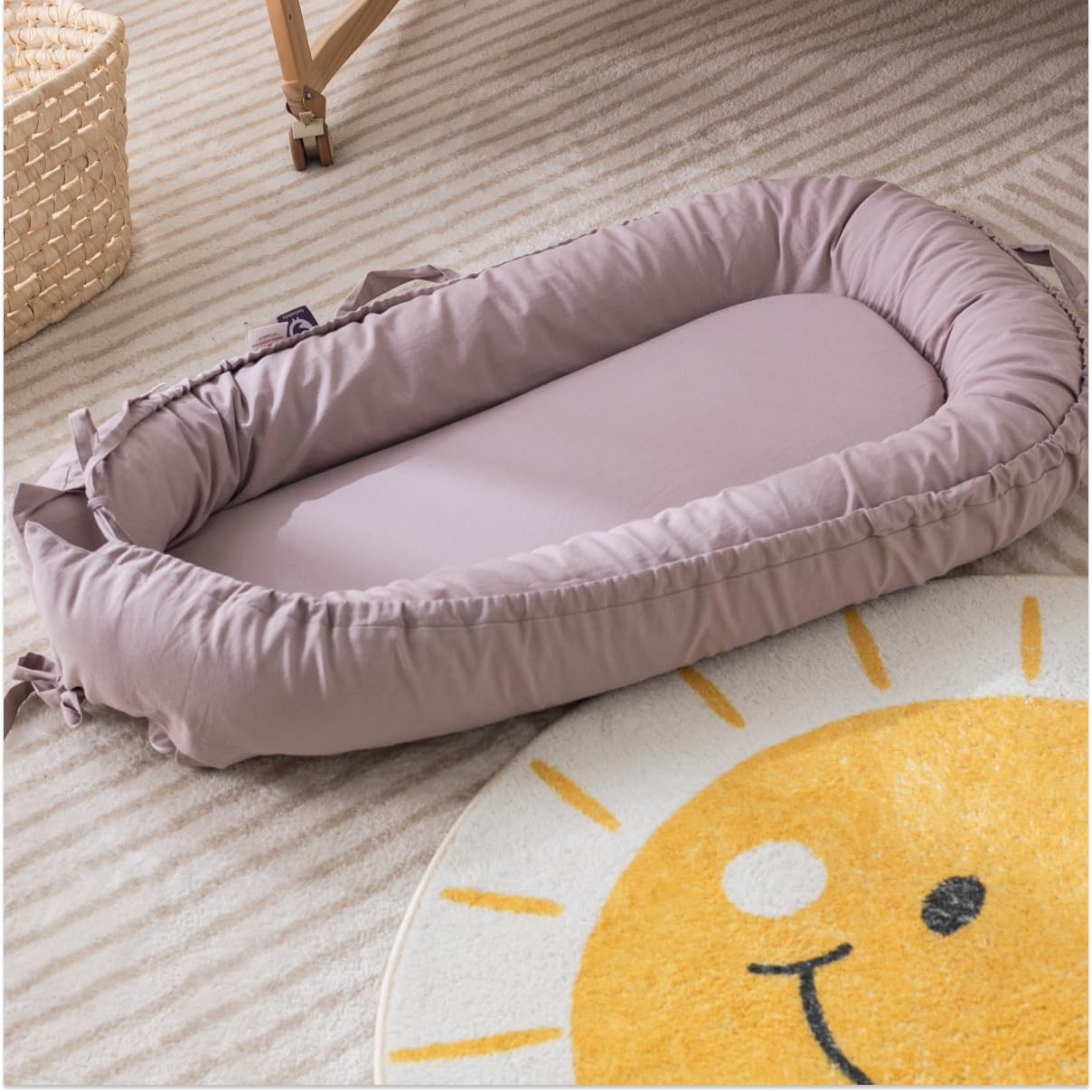 Coocoobaby Infant Lounger, Baby Nest Cover For Baby Girls & Boys, Newborn Essentials For Baby 0-12 Months, 100% Cotton Breathabl