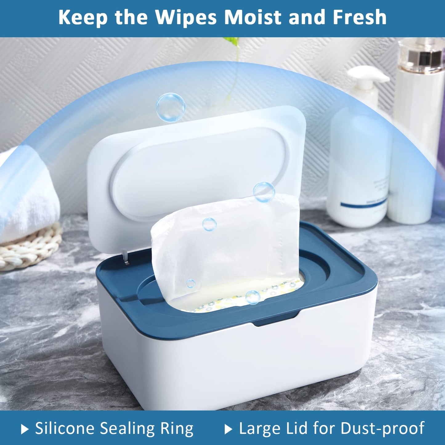 4 Pieces Wipes Dispenser Baby Wipes Case Container Case Wet Wipe Holder With Sealing Design Refillable Baby Wipe Dispenser Easy
