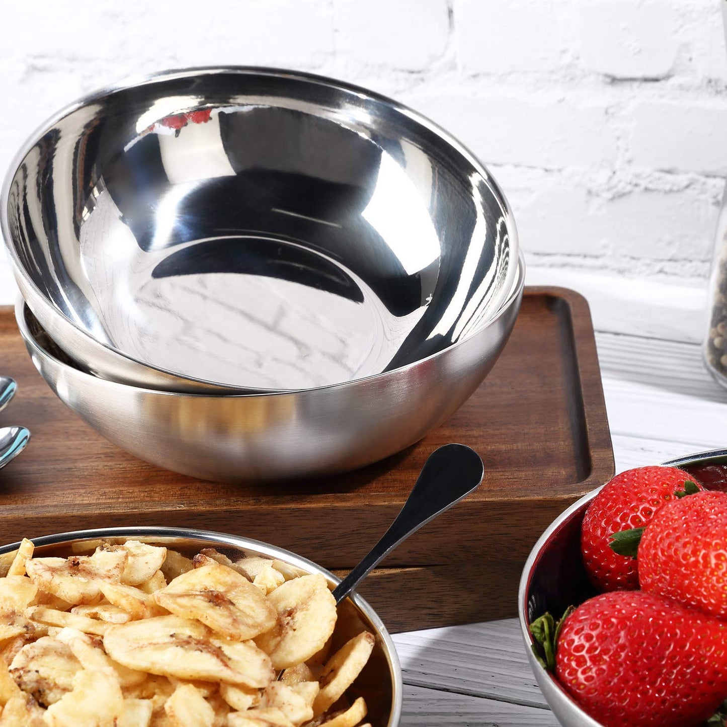 Stainless Steel Bowls, Sus304 18/8 Stainless Steel Food Grade Toddler Bowls Set, 4 Pack Stainless Steel Mixing Bowls, Non Toxic