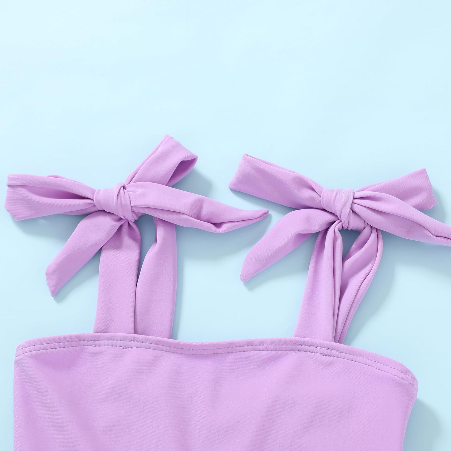 Younger Tree Toddler Girls Two Pieces Swimsuit Color Block Stripe Swimwear Summer Beach Bathing Suit 18M-5T(Purple#Flower 2-3T)