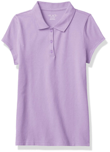 The Childrens Place Girls Uniform Pique Polo Shirt, Purple Prose, M 7 8 Us