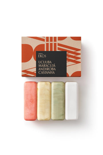 Natura - Ekos Ucuuba, Castanha, Andiroba, Maracuj   Bar Soap Set (4 Pack) - 1 Exfoliating Bar, 3 Other Bars - Vegetable Oils - V