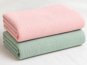 Varniya Lifestyles | 100% Organic Crinkled Muslin Cotton Baby Swaddle  UltraSoft, Hypoallergenic | 120100 cm | Salmon,Mint | P