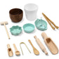 Tiangrid 14pcs Sensory Bin Tool Sensory Tools for Boys and Girls Fine Motor Skill Toys Wooden Tong Spoons Bowls Plate Hammer Mag