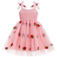Imekis Toddler Strawberry Dress: Fairy Dresses For Girls Baby 1St 2Nd Birthday Outfit Cake Smash Photoshoot Kids Princess Tutu T