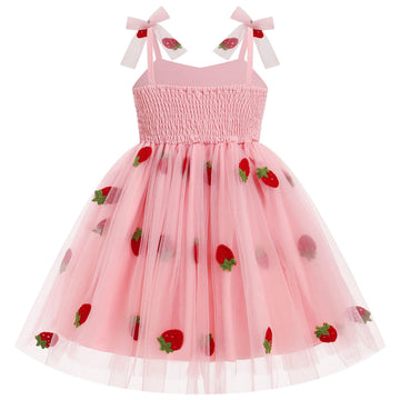 Imekis Toddler Strawberry Dress: Fairy Dresses For Girls Baby 1St 2Nd Birthday Outfit Cake Smash Photoshoot Kids Princess Tutu T