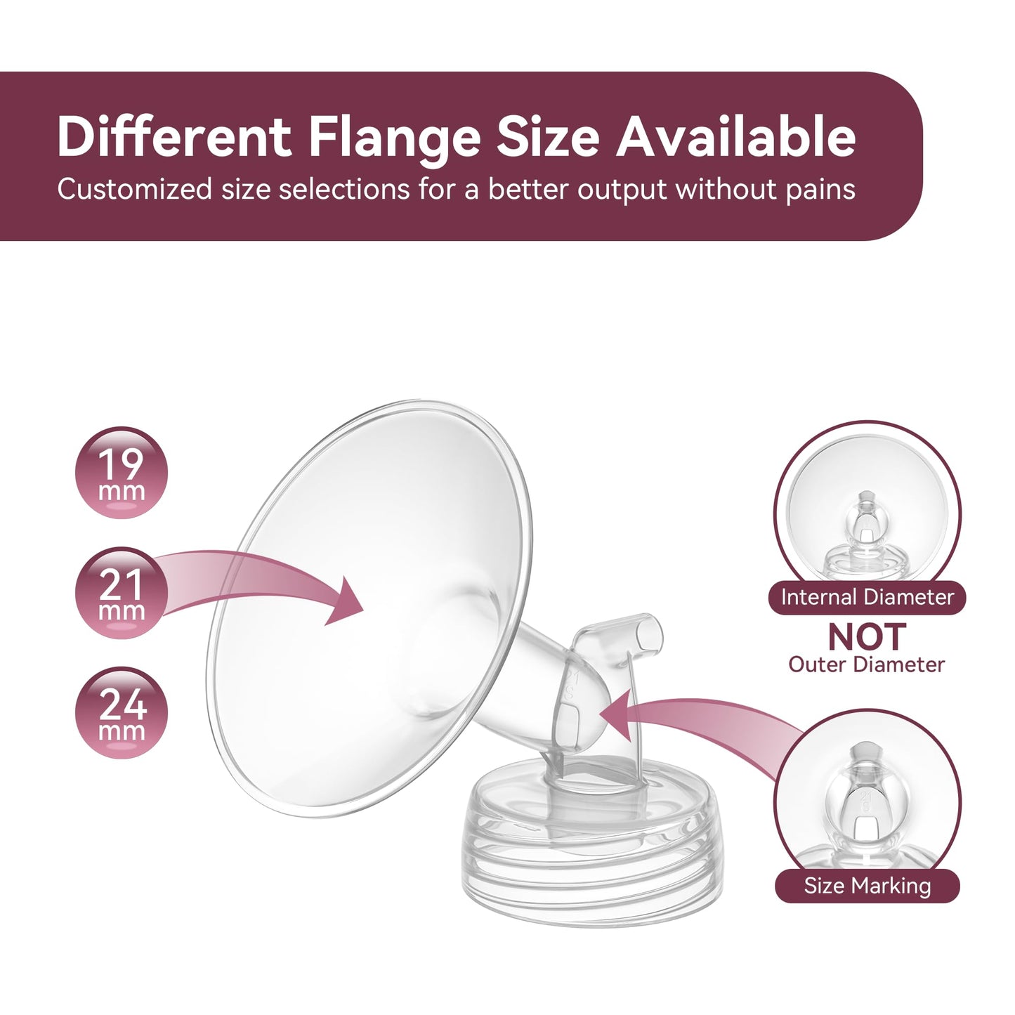 Tovvild Breast Pump Parts For Spectra S1 S2, Replacement Pump Parts 24 Mm Flange Compatible With Motif Luna/Amada Mya, For Spect