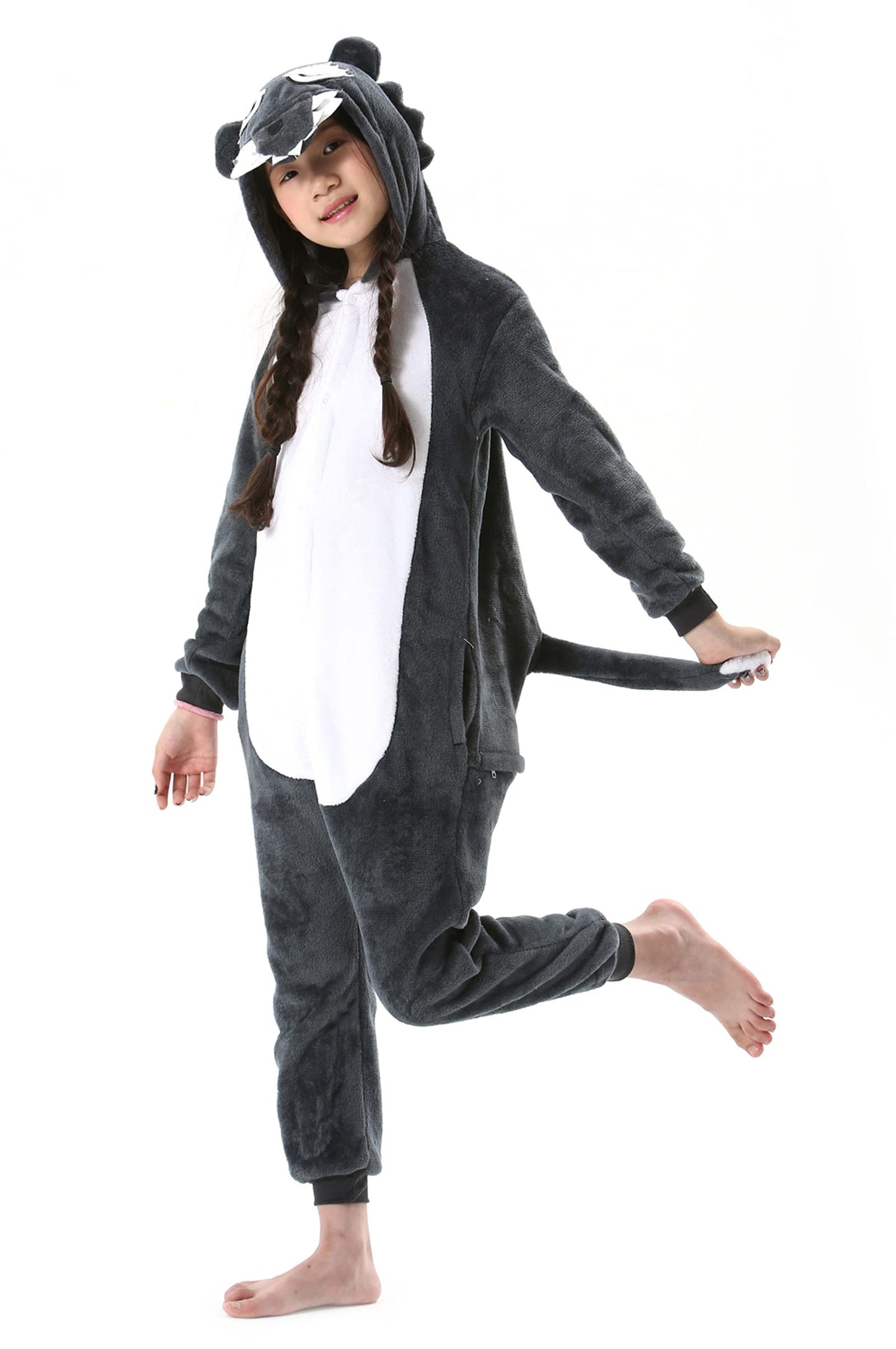 Atoz Onesie For Kids, Animal Pajamas Halloween Cosplay Costume For Girls Boys, Wolf 4-5T