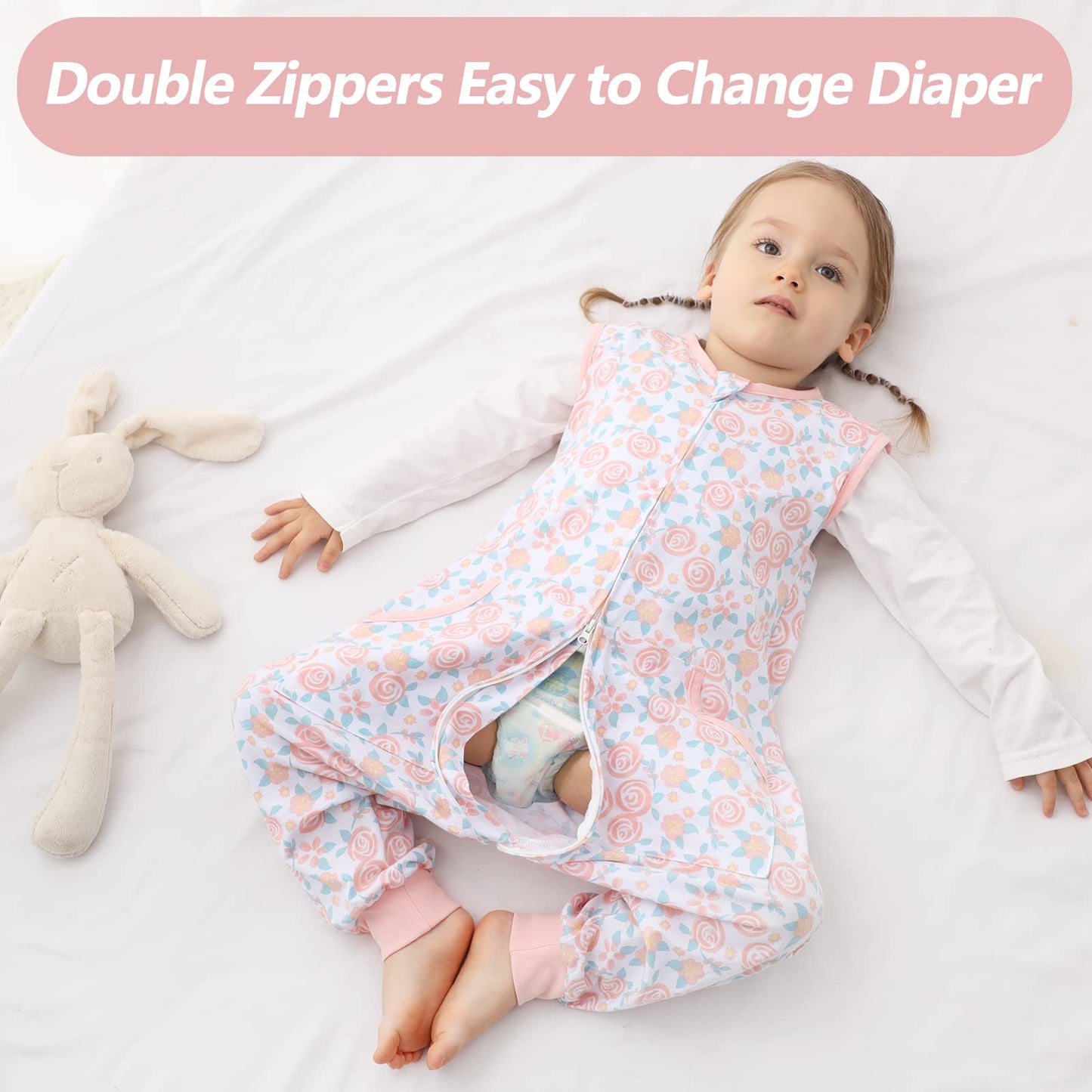 HOMEAL Sleep Sack, 0.5TOG Toddler Sleep Sacks 2T-3T,Toddler Wearable Blanket Baby, Toddler Sleep Sack Baby for Early Walkers