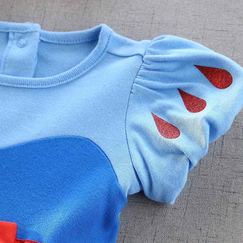 Dressy Daisy Baby Girls Princess Dress Onesie Bodysuit Romper Halloween Costume With Headband Size 3-6 Months Blue 212