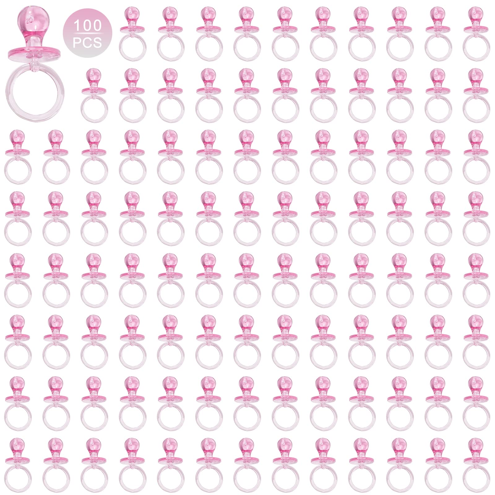 100 Pieces 2.75 Inch Baby Pacifier Baby Shower Plastic Pacifier For Baby Shower Pacifier, Gender Show Party Decoration Diy Baby