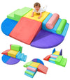 Teckid Toddler Climbing Toys 8-Piece Indoor Soft Foam Blocks Set, Safe Crawling, Climbing and Sliding Play Gym for Kids, Baby Cl