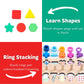 GeroCrew Wooden Montessori Toys for Kids Toddler Number Puzzles Sorter Counting Shape Stacker Stacking Game Preschool Toys for B