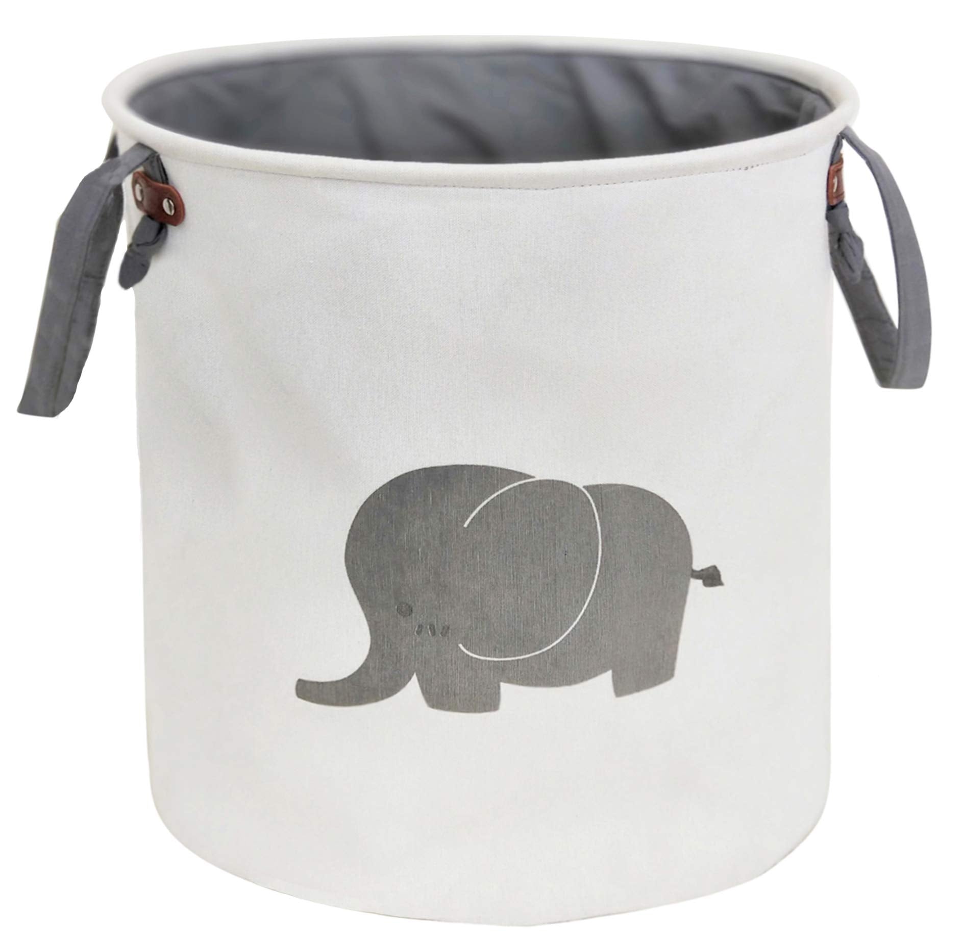 HIYAGON Storage Baskets,Cotton foldable round Home organizer Bin for Baby Nursery,Toys,Laundry,Baby clothing,Gift Baskets(Elepha