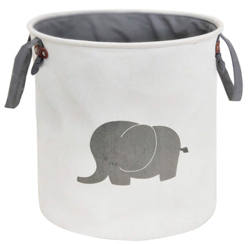 HIYAGON Storage Baskets,Cotton foldable round Home organizer Bin for Baby Nursery,Toys,Laundry,Baby clothing,Gift Baskets(Elepha