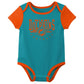 Outerstuff Nfl Newborn Baby And Infant Short Sleeve Bodysuit Variety 3-Pack - Miami Dolphins, 12M