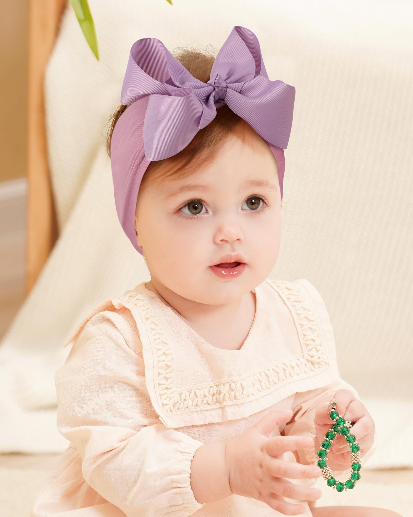 Doboi 12Pcs Big Baby Bows Baby Girl Headbands Ribbon Bow Hair Accessories Nylon Headband Bows For Baby Girls Infant Newborn Todd
