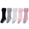 Epeius Baby Tights Baby Girls Non-Slip Ribbed Leggings Infants Girl Seamless Cotton Stockings Pantyhose Footed Tights Black Whit