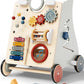 Detachable Baby Walker for Toddlers 1 Year Old Wooden Montessori Busy Board Adjustable Speed Push & Pull Walker Activity Learnin
