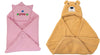 CTMKIDS Baby Wrap with Cap for Kids 74x74 cm  Pink & Baby Hooded Cum Wrap Blanket for Kids 92x66 cm  Camel