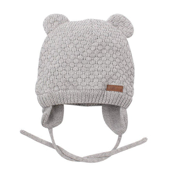 Bavst Baby Beanie Hat For Winter With Earfalp Cute Bear Kids Toddler Girls Boys Warm Knit Cap 0-2Years(Grey, L)