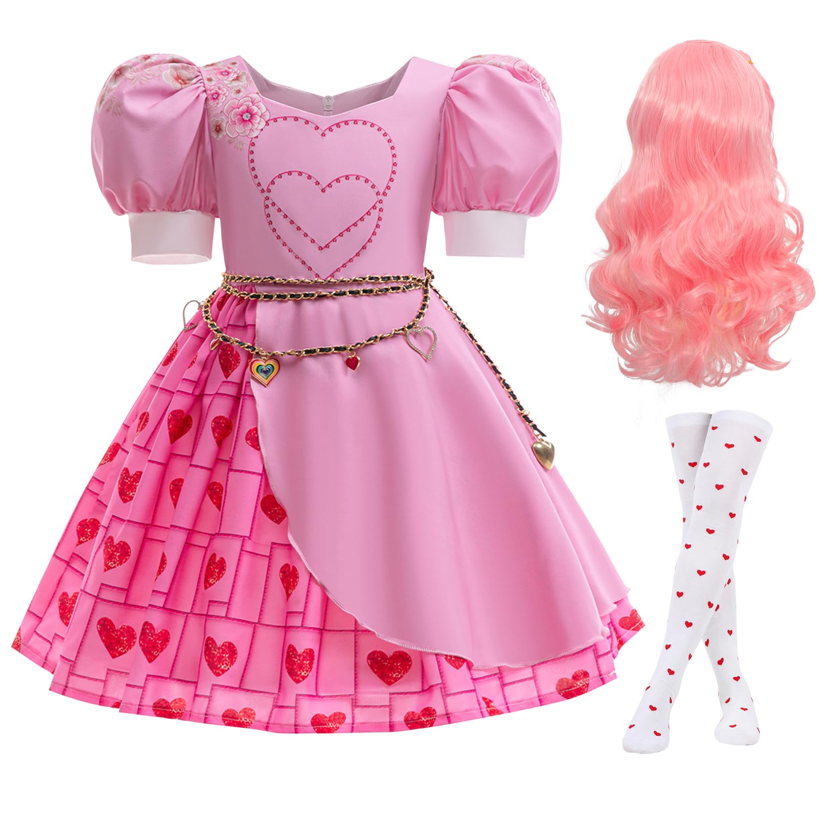 Kids Rise Red Costume Girls Bridget Pink Princess Dress Movie Cosplay Halloween Outfit
