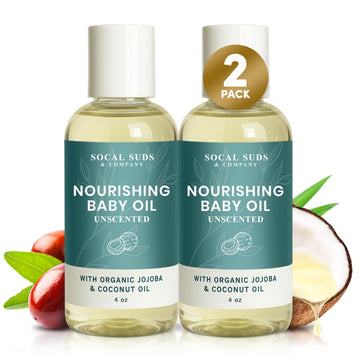SoCal Suds & Company -Natural & Organic Baby Oil -Newborn Essentials -Gentle Moisturizing Nourishing Oil for Delicate Tender Ski