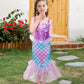 Itvti Little Girls Mermaid Costume Princess Dress Up Ariel Outfits With Accessories Wig Birthday Party Halloween Cosplay, Purple