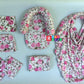 9Pc Ultimate Set Of Infant Car Seat Cover Canopy Headrest Blanket Hat Nursing Scarf, 25Je01