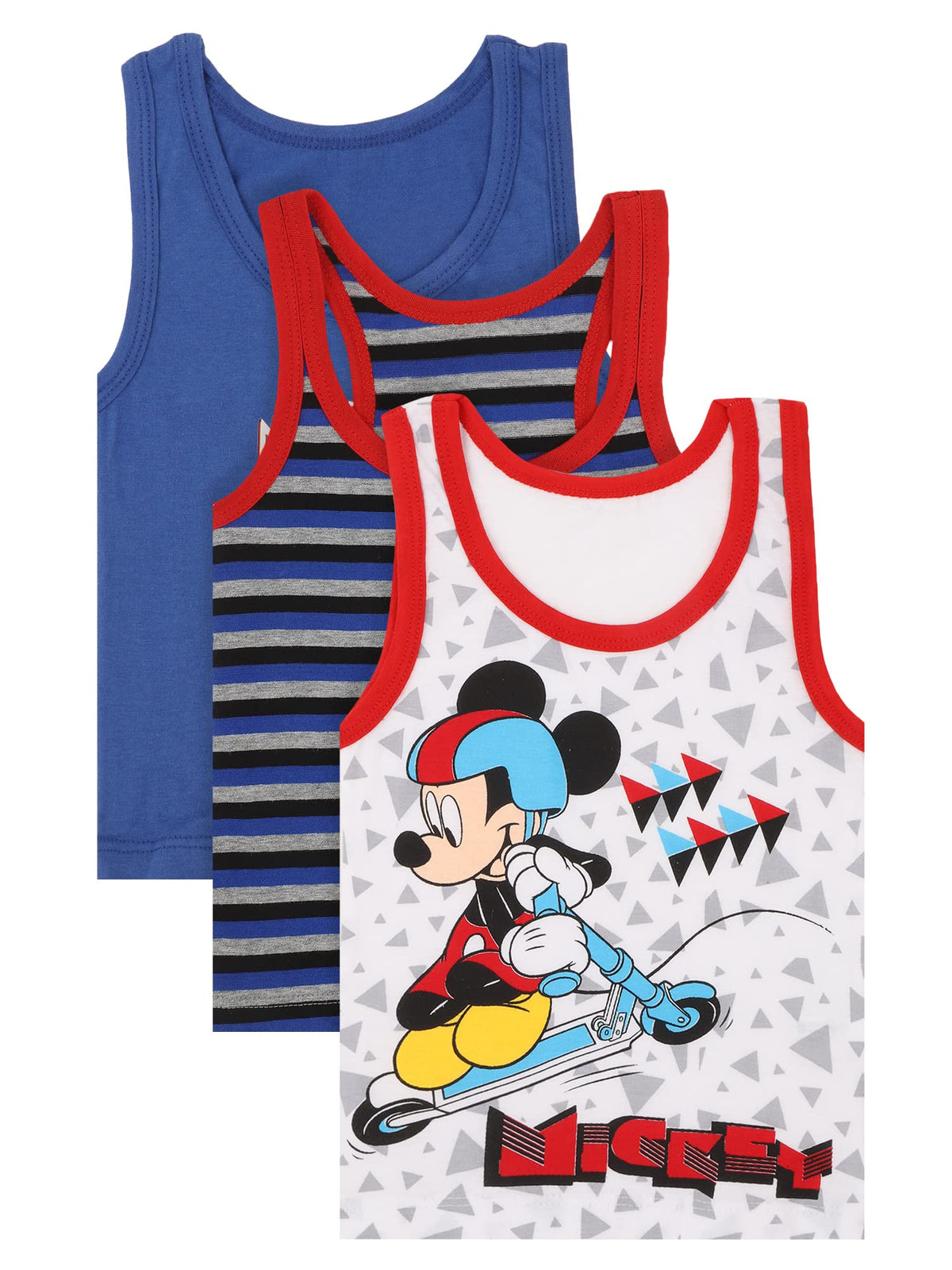 Bodycare Kids Boys Vest White Colored | 100% Cotton| Skin Friendly | Lightweight | Sleeveless Designs | Cartoon Character | Pack