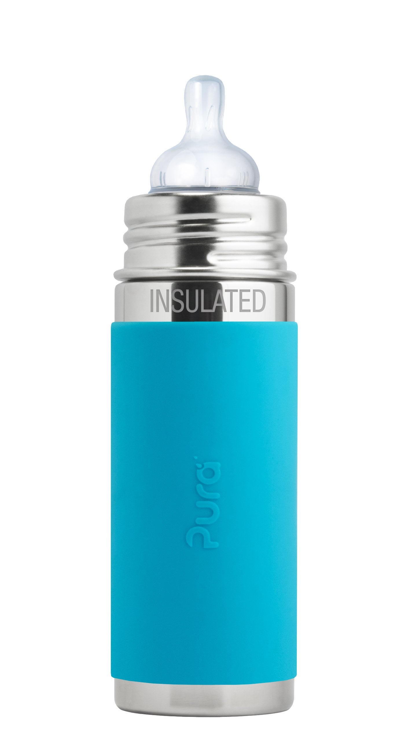 Pura Kiki 7oz Stainless Steel Insulated Infant Bottle - Includes Silicone Medium-Flow Nipple & Sleeve - Anti-Colic, Plastic-Free
