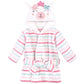 Hudson Baby Unisex Baby Plush Animal Face Bathrobe, Flower Llama, 0-9 Months