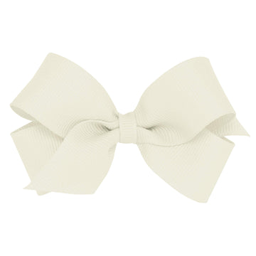 Wee Ones Baby Girls' Mini Classic Grosgrain Hair Bow On A Weestay Clip W/Plain Wrap Center - Antique White,One Size