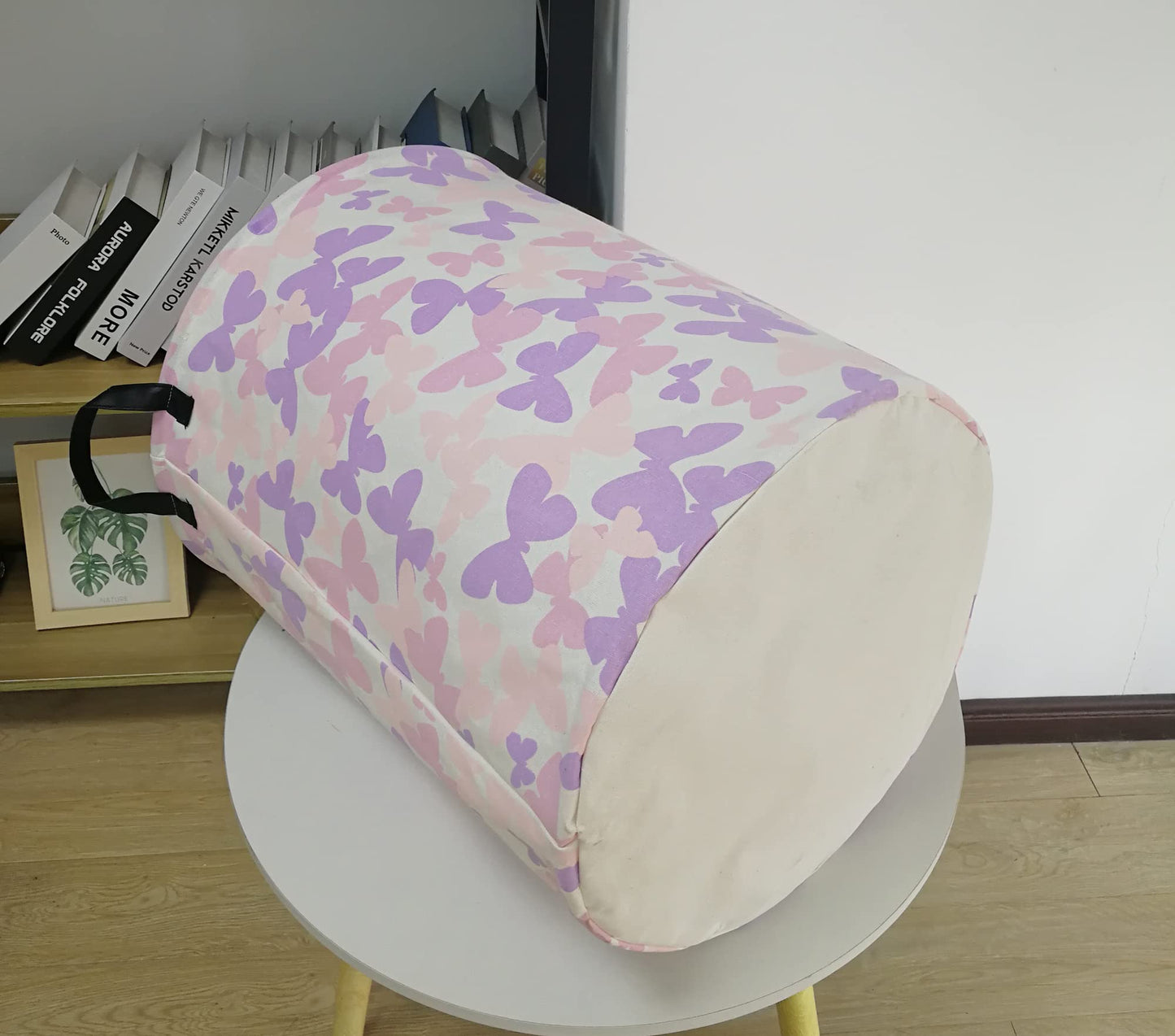 ACMUUNI Butterfly Storage Basket Canvas Clothes Baby Laundry Hamper Pink Gift Laundry Bins Storage Hamper for Kids Boys and Girl