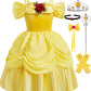 Axaxa Belle Costume For Girls Belle Dress Birthday Party Halloween Costume Cosplay Dress Up For Girls