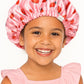 YANIBEST Baby Satin Bonnet Sleep Cap - Double Layer Reversible Adjustable Silky Satin Cap for Infant Toddler(5-12 Year,Strawberr