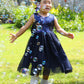 Cilucu Flower Girl Dress Baby Toddlers Sequin Dress Tutu Kids Party Dress Bridesmaid Wedding Gown Birthday Dress Navy 7-8Years