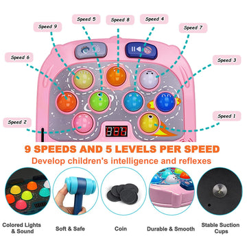 Hammer Mole Game,Toys for 3-12 Year Old Boys and Girls,Whack Game Toy for Toddlers,Birthday Gifts for 3 4 5 6 7 8+ Girls Kids,In