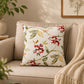Ira Velvet Cushion With Floral Print Square 12X12 Inches | Soft Throw Pillow For Living Room Sofa, Bedroom Bed And Lounge Seatin