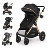 6-in-1 Convertible Baby Stroller with Bassinet Mode - Toddler Stroller w/Footmuff, Rain Cover, Cup Holder & Large Storage, Newbo