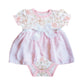 Stephan Baby Playful Posies Pink and Gray Floral Snap Dress Style Diaper Cover, 3-6 Months